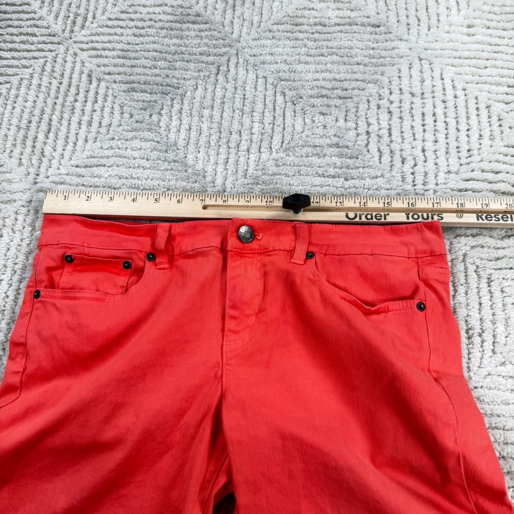 J Crew Toothpick Ankle Jeans Womens 31 Coral Orange Slim Zip Hem 78211 Casual - Picture 5 of 16